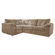 (Coffee, 4 Seater Left Hand Facing Corner) Delta Fullback Cord Corner Sofa Range