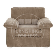 (Coffee, Armchair) Delta Fullback Cord Corner Sofa Range