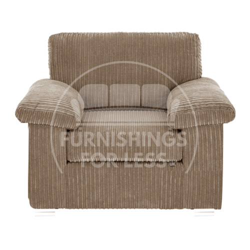 (Coffee, Armchair) Delta Fullback Cord Corner Sofa Range