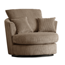 (Coffee, Swivel Chair) Delta Fullback Cord Corner Sofa Range