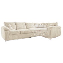 (Cream, 5 Seater Right Hand Facing Corner) Delta Fullback Cord Corner Sofa Range