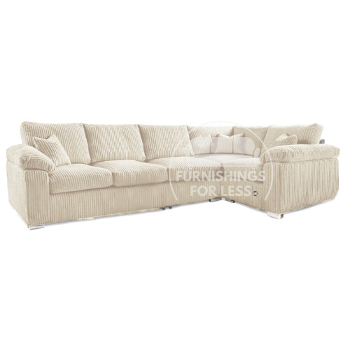 (Cream, 5 Seater Right Hand Facing Corner) Delta Fullback Cord Corner Sofa Range