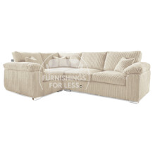 (Cream, 4 Seater Left Hand Facing Corner) Delta Fullback Cord Corner Sofa Range