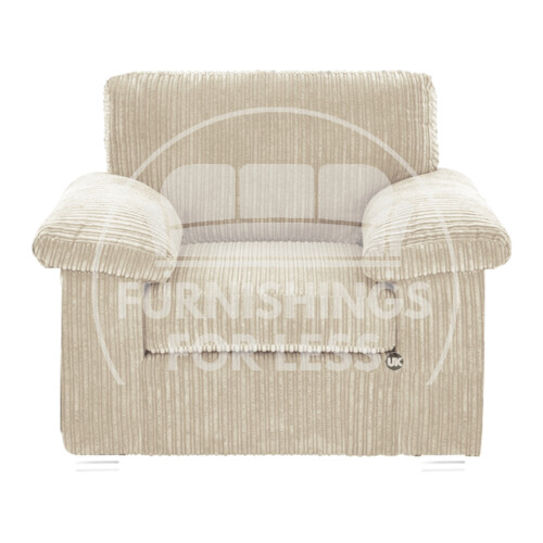 (Cream, Armchair) Delta Fullback Cord Corner Sofa Range
