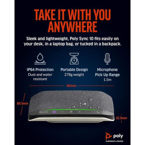 Plantronics Plantronics Poly Sync 10 Personal USB Speakerphone 2