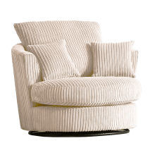(Cream, Swivel Chair) Delta Fullback Cord Corner Sofa Range