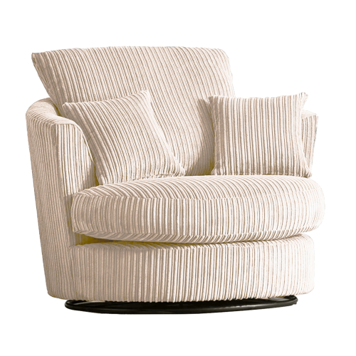 (Cream, Swivel Chair) Delta Fullback Cord Corner Sofa Range