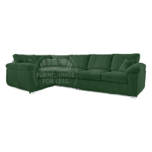 (Green, 5 Seater Left Hand Facing Corner) Delta Fullback Cord Corner Sofa Range