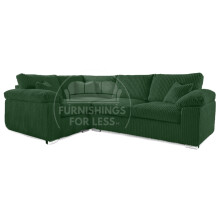 (Green, 4 Seater Left Hand Facing Corner) Delta Fullback Cord Corner Sofa Range