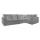 (Grey, 5 Seater Right Hand Facing Corner) Delta Fullback Cord Corner Sofa Range 1