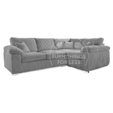 (Grey, 4 Seater Right Hand Facing Corner) Delta Fullback Cord Corner Sofa Range