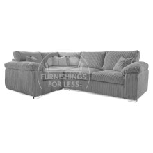 (Grey, 4 Seater Left Hand Facing Corner) Delta Fullback Cord Corner Sofa Range