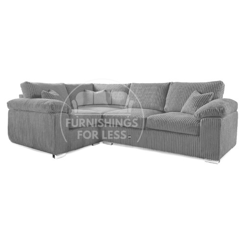 (Grey, 4 Seater Left Hand Facing Corner) Delta Fullback Cord Corner Sofa Range