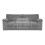 (Grey, 3 Seater) Delta Fullback Cord Corner Sofa Range 1