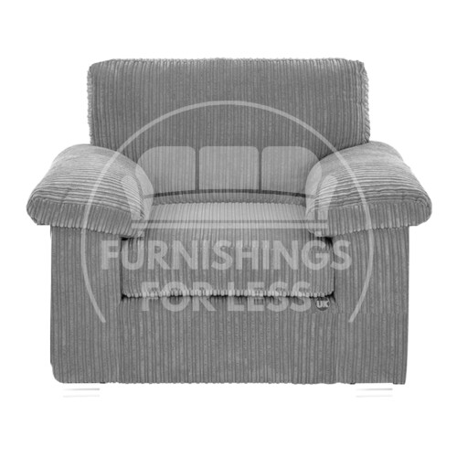 (Grey, Armchair) Delta Fullback Cord Corner Sofa Range