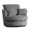 (Grey, Swivel Chair) Delta Fullback Cord Corner Sofa Range 1