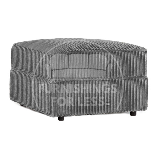 (Grey, Footstool) Delta Fullback Cord Corner Sofa Range