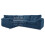 (Marine Blue, 4 Seater Left Hand Facing Corner) Delta Fullback Cord Corner Sofa Range 1