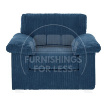 (Marine Blue, Armchair) Delta Fullback Cord Corner Sofa Range