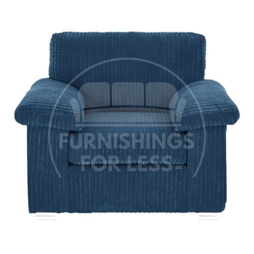 (Marine Blue, Armchair) Delta Fullback Cord Corner Sofa Range