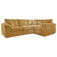 (Mustard, 4 Seater Right Hand Facing Corner) Delta Fullback Cord Corner Sofa Range
