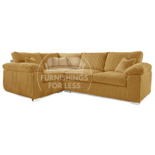 (Mustard, 4 Seater Left Hand Facing Corner) Delta Fullback Cord Corner Sofa Range