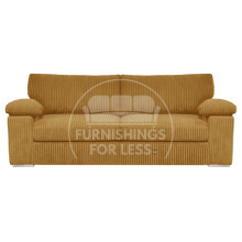 (Mustard, 3 Seater) Delta Fullback Cord Corner Sofa Range