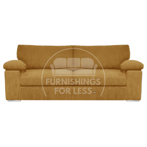 (Mustard, 3 Seater) Delta Fullback Cord Corner Sofa Range