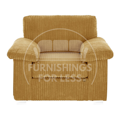 (Mustard, Armchair) Delta Fullback Cord Corner Sofa Range