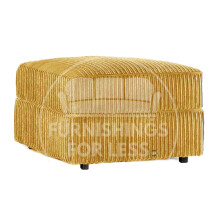 (Mustard, Footstool) Delta Fullback Cord Corner Sofa Range