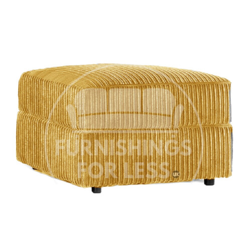 (Mustard, Footstool) Delta Fullback Cord Corner Sofa Range