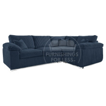 (Navy Blue, 4 Seater Right Hand Facing Corner) Delta Fullback Cord Corner Sofa Range