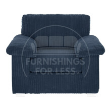 (Navy Blue, Armchair) Delta Fullback Cord Corner Sofa Range