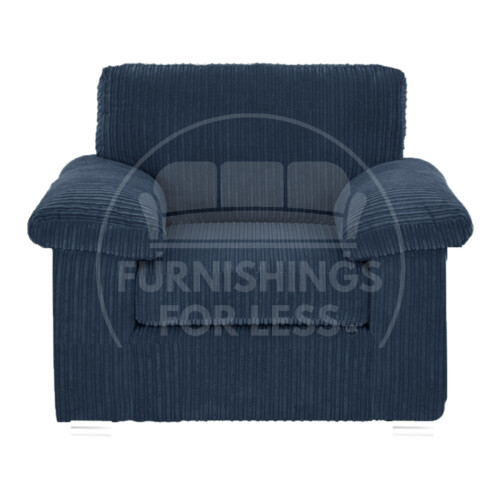 (Navy Blue, Armchair) Delta Fullback Cord Corner Sofa Range