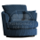 (Navy Blue, Swivel Chair) Delta Fullback Cord Corner Sofa Range 1