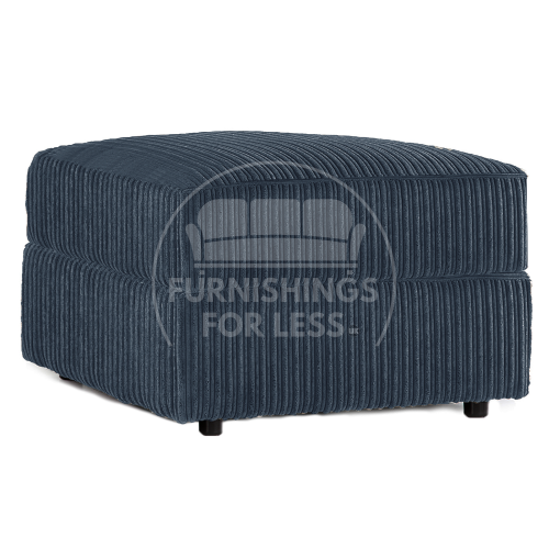 (Navy Blue, Footstool) Delta Fullback Cord Corner Sofa Range