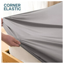 (Super King Fitted Sheets 40cm) Grey Fitted Sheet Bed Sheets Single Double King