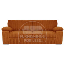 (Orange, 3 Seater) Delta Fullback Cord Corner Sofa Range