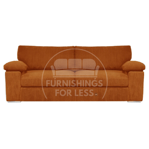(Orange, 3 Seater) Delta Fullback Cord Corner Sofa Range