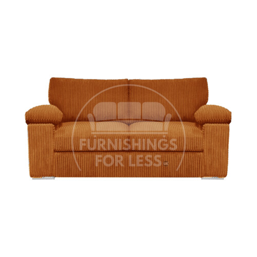 (Orange, 2 Seater) Delta Fullback Cord Corner Sofa Range