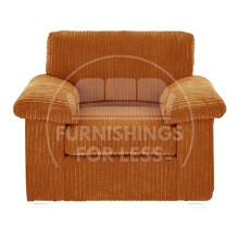 (Orange, Armchair) Delta Fullback Cord Corner Sofa Range