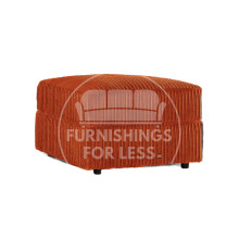 (Orange, Footstool) Delta Fullback Cord Corner Sofa Range