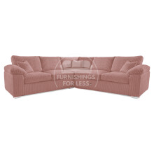 (Pink, 5 Seater Symmetrical Corner) Delta Fullback Cord Corner Sofa Range