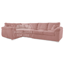 (Pink, 5 Seater Left Hand Facing Corner) Delta Fullback Cord Corner Sofa Range