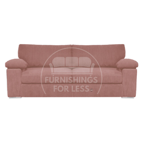 (Pink, 3 Seater) Delta Fullback Cord Corner Sofa Range
