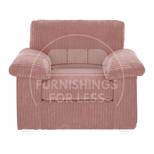 (Pink, Armchair) Delta Fullback Cord Corner Sofa Range