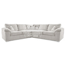 (Silver, 5 Seater Symmetrical Corner) Delta Fullback Cord Corner Sofa Range