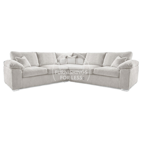 (Silver, 5 Seater Symmetrical Corner) Delta Fullback Cord Corner Sofa Range
