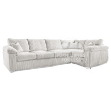 (Silver, 5 Seater Right Hand Facing Corner) Delta Fullback Cord Corner Sofa Range
