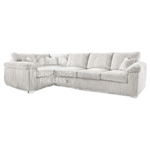 (Silver, 5 Seater Left Hand Facing Corner) Delta Fullback Cord Corner Sofa Range